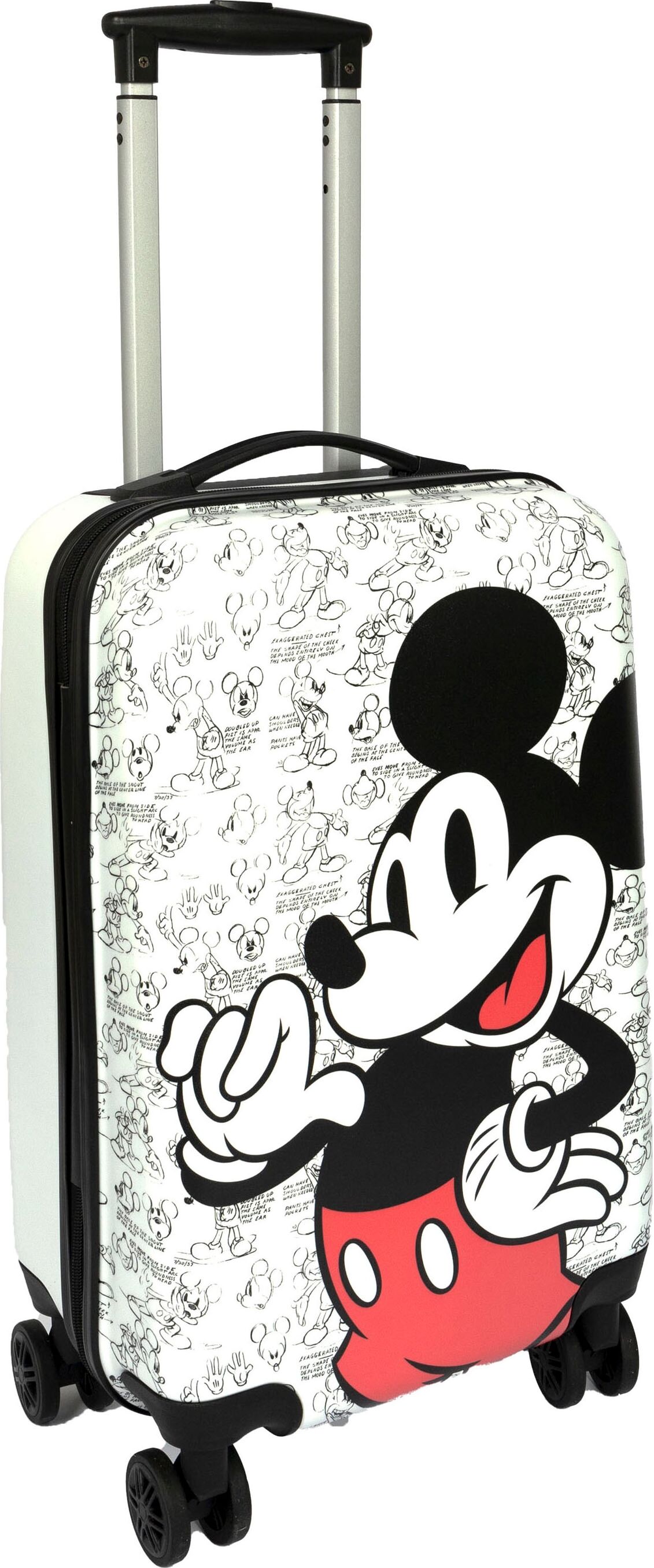 Kinderkoffer UNDERCOVER "59 cm", Mädchen, Gr. B/H/T: 34,5cm x 58,5cm x 23cm 35 l, weiß (mickey mouse), Polycarbonat, bedruckt, Koffer Kinderkoffer, mit TSA-Zahlenschloss