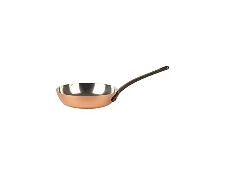 Cuisine Romefort Kupferpfanne verzinnt mit Gusseisengriff Ø 20 cm traditionelle Bratpfanne aus massivem Kupfer mit Zinnbeschichtung Pfanne aus Frankreich (20 cm)
