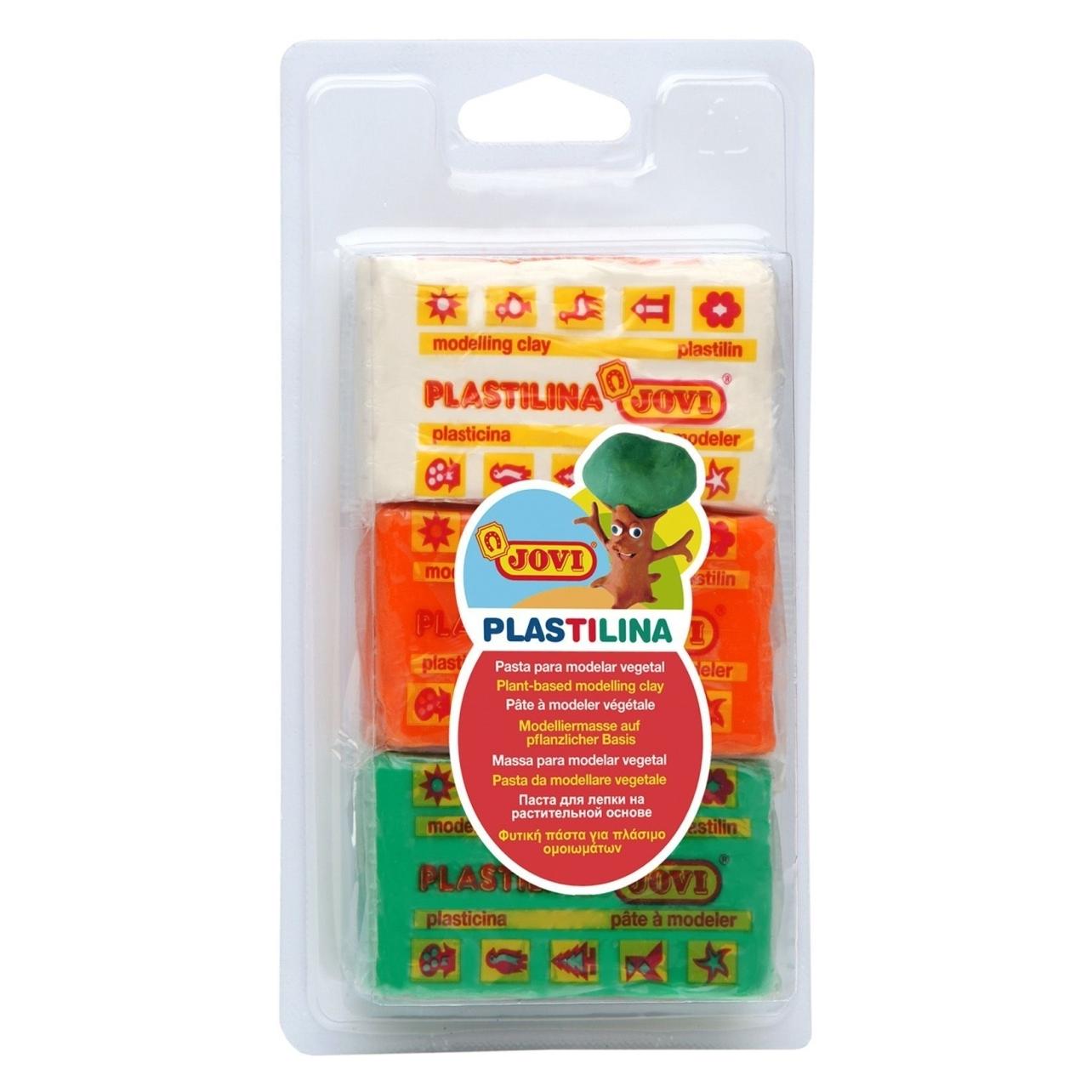 Jovi Plastilina Knete VE=3 Farben a 50g (46625604)
