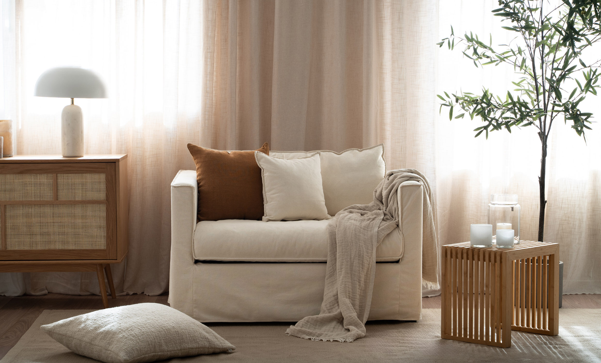 SoffaDirekt Milford Bäddfåtölj Beige