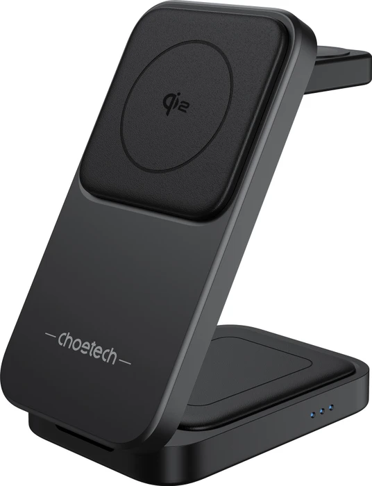 Choetech 15 W 3-in-1 Qi2 Certified Foldable Magnetic Wireless Charger--Black
