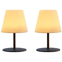 Lumisky kabellose Zwillings-Tischlampen, Höhe 16 cm Stahl Grau