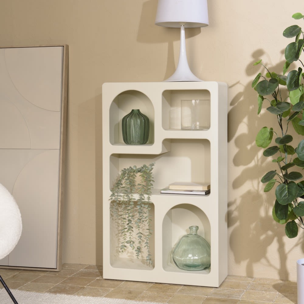 MACABANE Estantería de 5 compartimentos de 60 x 24 cm en madera pintada