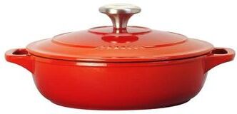 Chasseur French Enameled Cast Iron Braiser with Lid, 1.4-quart, Red