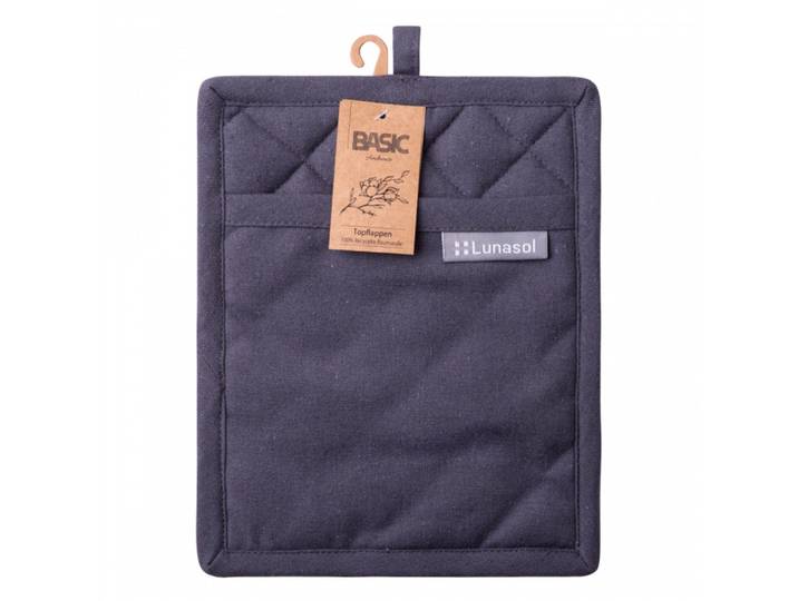 Sola Topflappen Basic Ambiente stahlgrau Recycelte Baumwolle 19 x 24 cm