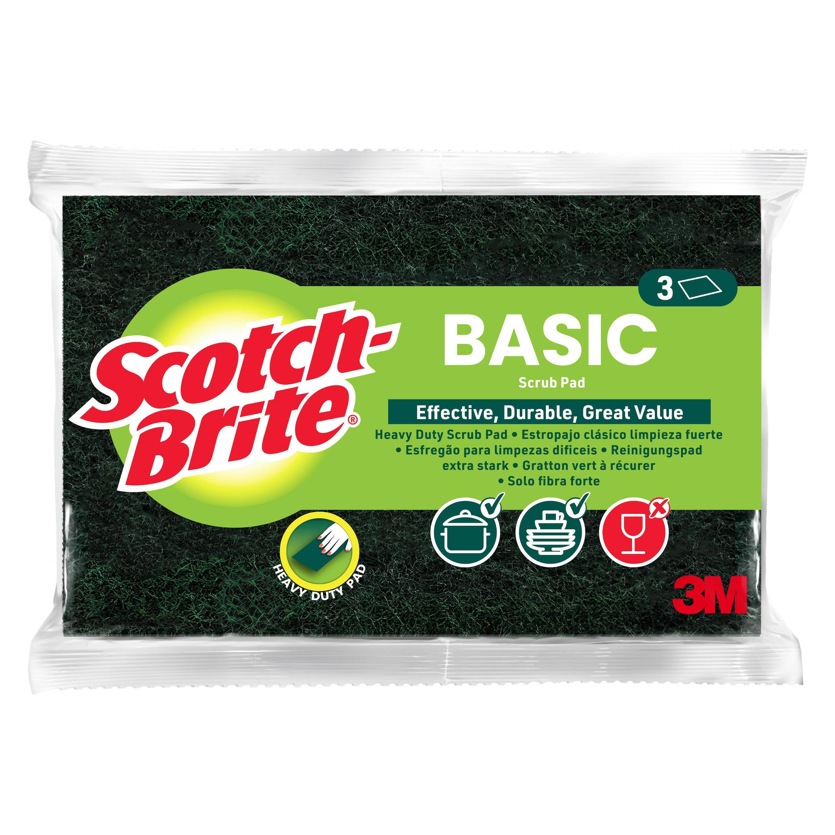 3M Scotch-Brite Basic Reinigungspad, 3 Stück (3 Stk.) (BSP3)
