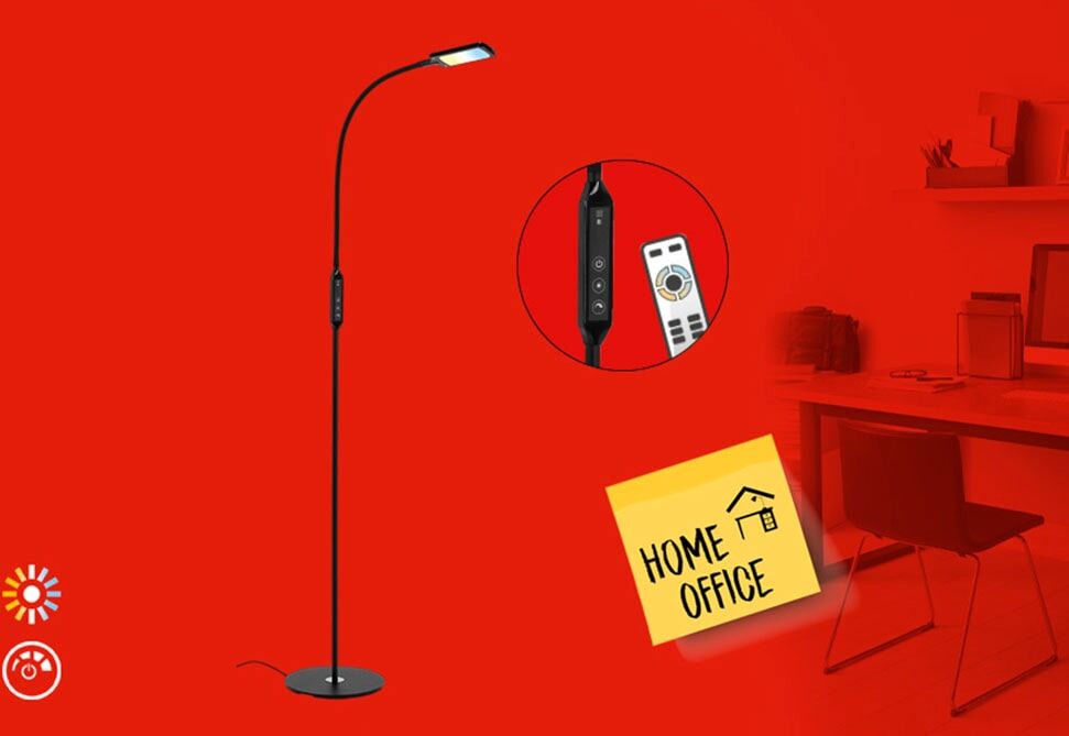 BRILONER LEUCHTEN LED Schreibtischlampe "OFFICE REMOTE", schwarz (weiß, neutral), Leuchten, LED Schreibtischlampe