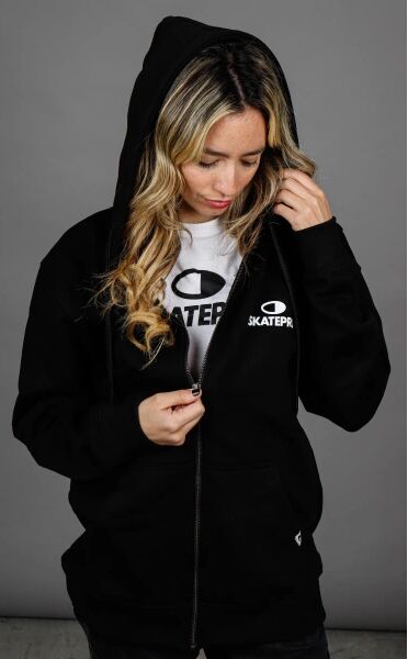 Hoodie SkatePro Zip (S - Schwarz)