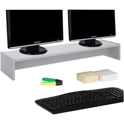 Caro Möbel Zoom, Monitor Erhöhung, Weiss, Grau
