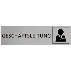 CombiCraft Aluminium Türschild Geschäftsleitung 165x45mm mit 3M-Tape zur Befestigung, einfache Kennzeichnung von Räumen und Bereichen
