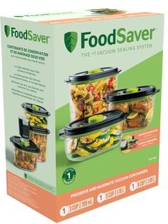 FoodSaver Preserve & Marinate 3 Cup, 5 Cup, & 8 Cup Containers