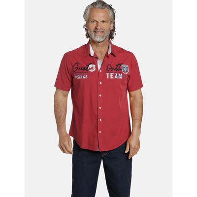 Kurzarmhemd JAN VANDERSTORM "Kurzarmhemd FREYDIS", Herren, Gr. 4XL, weit, rot, Obermaterial: 100% Baumwolle CO., Hemden