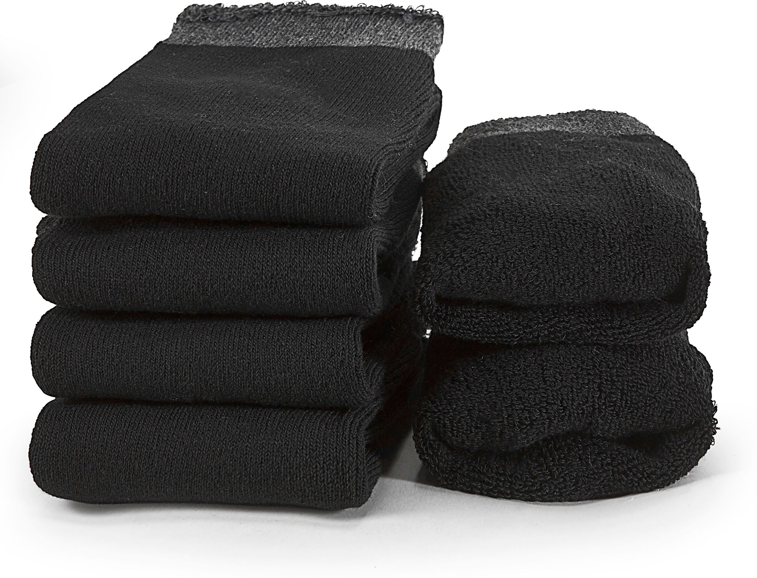 Kuschelsocken LAVANA "Damen Frotteesocken", Damen, Gr. 35-38, schwarz (4x schwarz), Baumwolle, Elasthan, Polyamid, unifarben, elastisch, Socken Kuschelsocken, mit wärmendem Innenfrottee