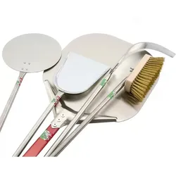 Giemme Spoleto – Professionelles 5-teiliges Pizzaschaufel-Set, Platte 36 cm, Griff 120 cm