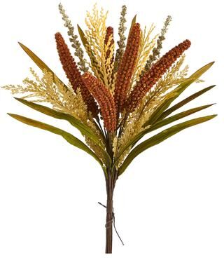 Nearly Natural "23"" Sorghum Harvest Artificial Bush Flower (Set of 3)"