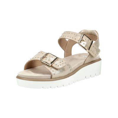 Riemchensandale ARA "Ara Sandalen Glattleder", Damen, Gr. 37, beige, Glattleder, Schuhe Riemchensandale