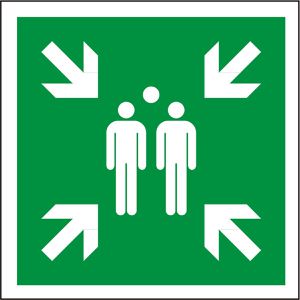Abtec Hinweisschild ISO 7010 E007, Aluminium, 60 x 60 cm, Rettungszeichen, Sammelstelle