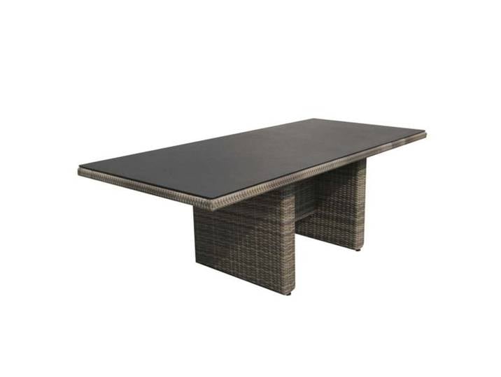 Ploß Rabida Gartentisch 220x100cm Geflecht/Spraystone Braun