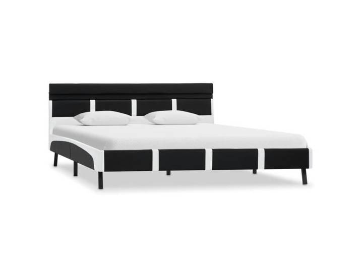 Cadre de lit double OVONNI - Noir - 160 x 200 cm - Contemporain - Design