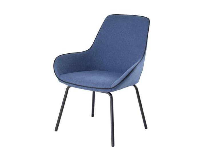 Dmora - Stuhl Mackay, Büro-Wartezimmersitze, ergonomischer Wartesitz, 66 x 59 x 90 cm, blau