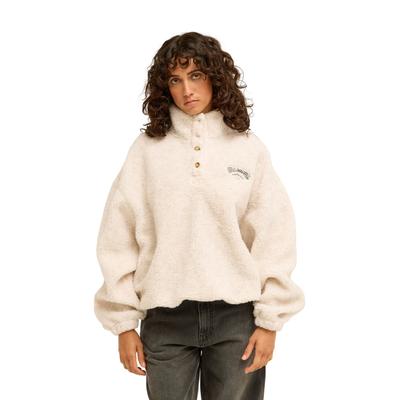 Fleecepullover BILLABONG "Run The Road", Damen, Gr. XS, weiß (weißcap), Obermaterial: 100% Polyester., Sweatshirts Fleecepullover