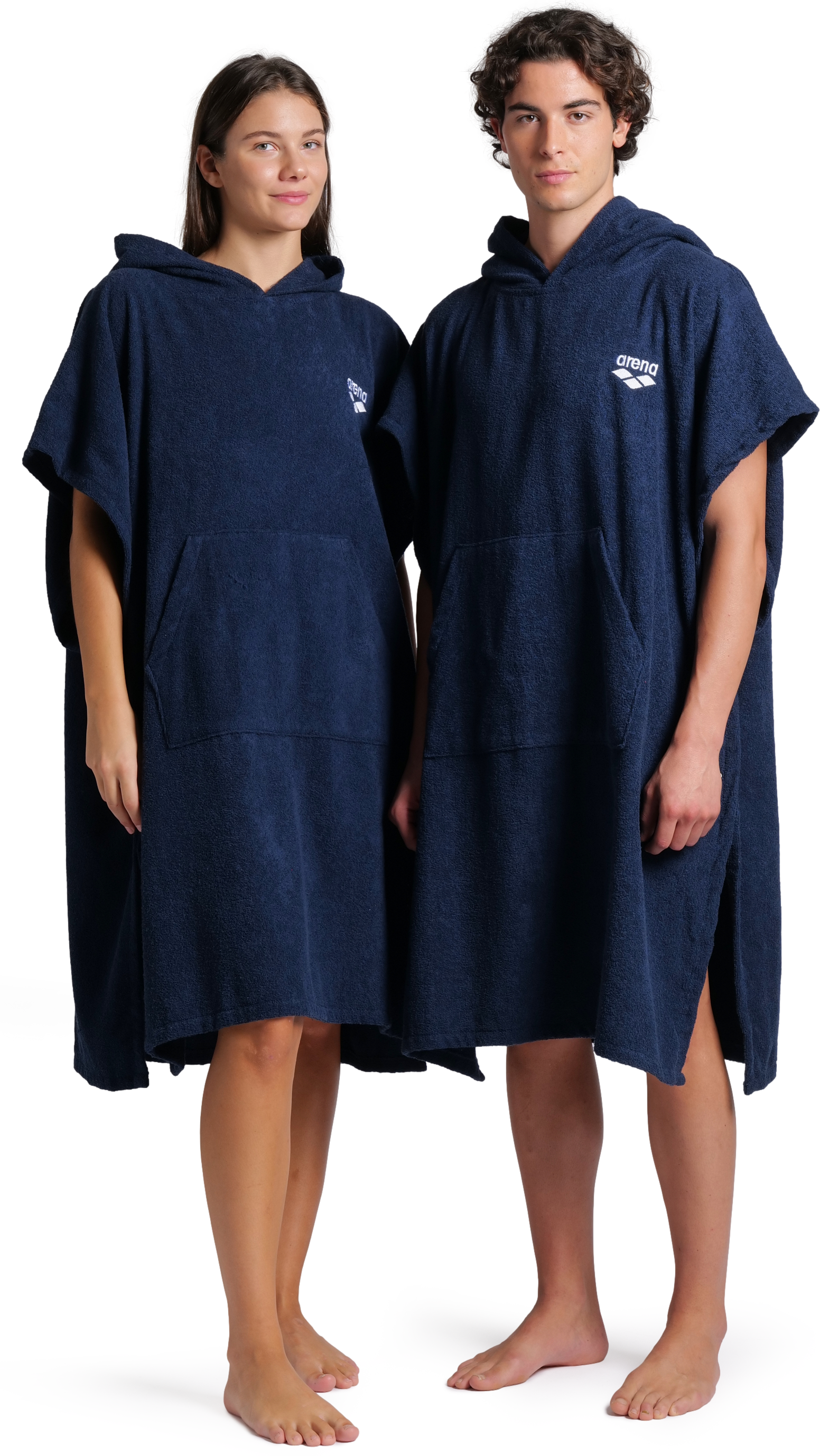 Badeponcho ARENA "arena Unisex Baumwoll Poncho Bademantel" Gr. L, blau (navy, weiß), L/XL, Baumwolle, Hausmäntel, Badeponcho, Duschen, Strand, Sport, Schwimmbad, Sauna, Baumwolle, Unisex, bequem navy, weiß L/XL