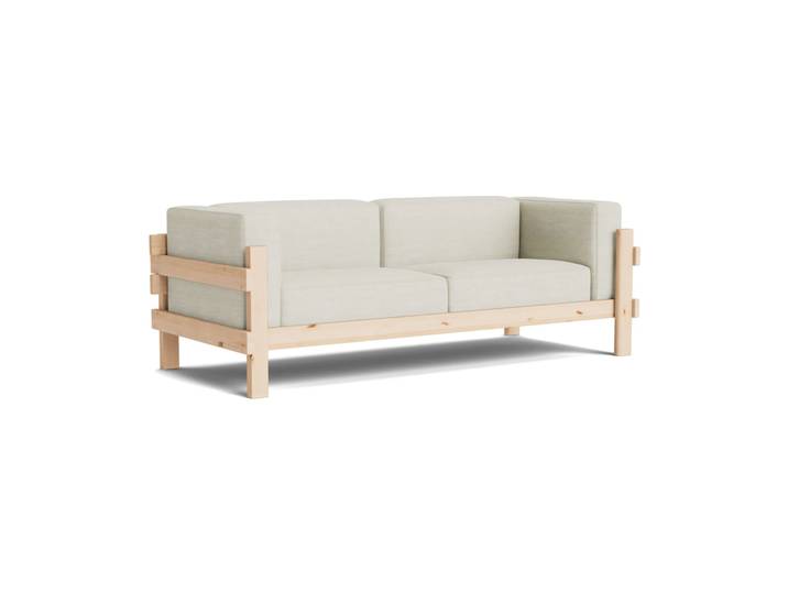 Normann Copenhagen Kube Sofa Lackiertes Kiefernholz-Stoff Remix 223 Beige, 220 cm