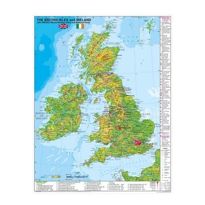 The British Isles and Ireland with UNESCO World Heritage Sites and National Parks (engl.), Karte von Heinrich Stiefel, Stiefel Eurocart