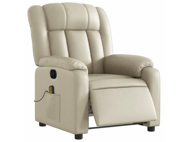 vidaXL Massagesessel Elektrisch Creme Kunstleder