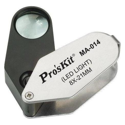 Pro'sKit MA-014 Lupe - 8-fache Vergrösserung - 21 mm Durchmesser - mit LED-Beleuchtung (45442336)