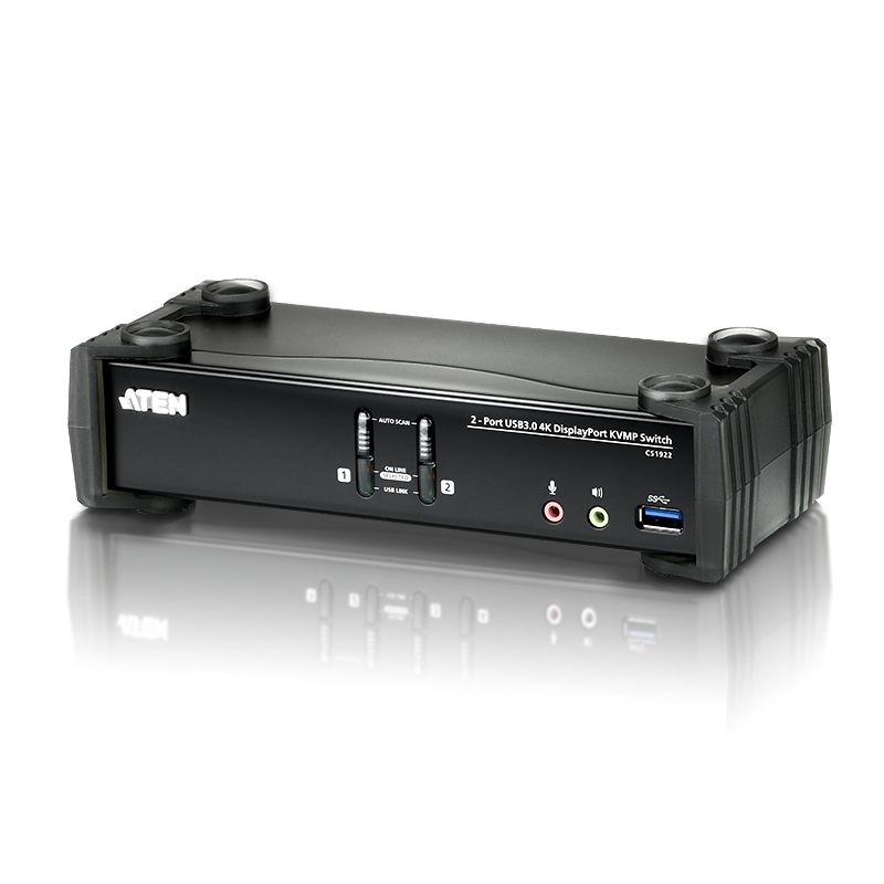 Aten CS1922 KVMP Switch 4K DP/Audio/USB3.0 Surround Sound Audio 1 Benutzer CS1922-AT-G