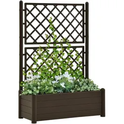 vidaXL Pflanzkübel mit Spalier 100x43x142 cm PP Mokka