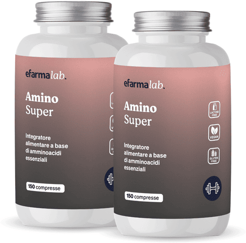eFarmaLab Amino Super Integratore di Aminoacidi Essenziali Offerta BIPACCO 2X150 Compresse