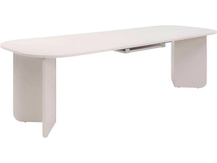 Esstisch TOM TAILOR HOME ROUNDED TABLE , weiss (light taupe, light taupe, light taupe), B:260cm H:76cm T:90cm, Tische, Esstisch, mit gerundeten Ecken. Fest 180 cm oder ausziehbar auf 260 cm