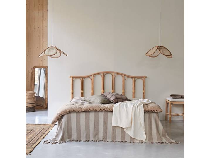 Kopfteil aus Rattan 160 cm Vintage Rattan - Natur - Rattan