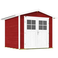 Weka 21 mm Gartenhaus 224 235 x 239 cm rot - 50 % Rabatt auf Dacheindeckung