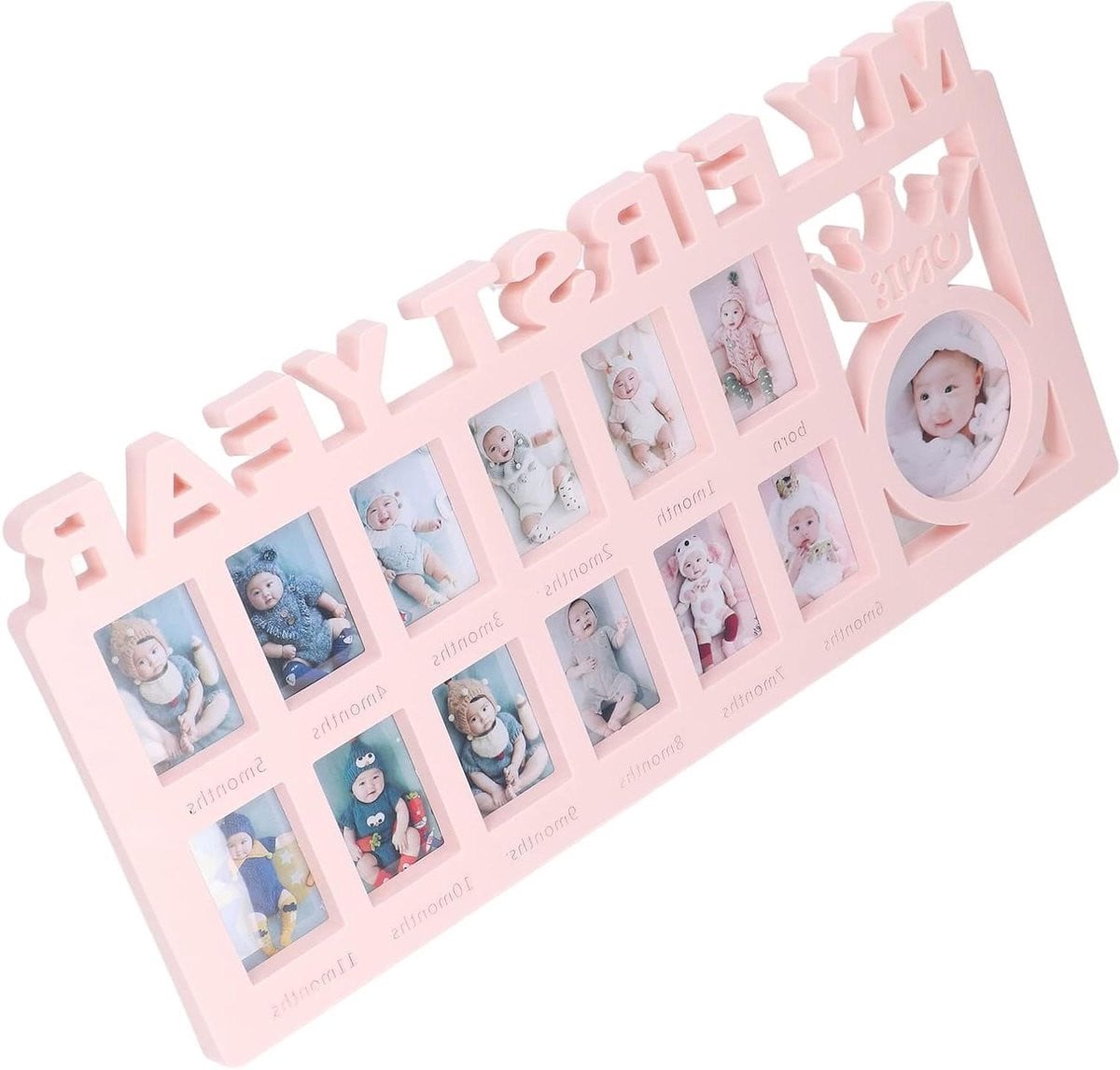 Fotolijst Pasgeborene Baby Groei Roze - 40 x 18,5 cm