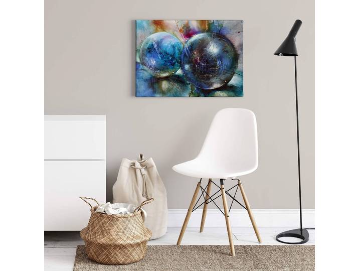 Leinwandbild Blue Mud Polyester PVC / Fichtenholz Blau 70 x 50cm