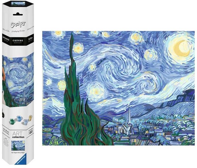 Ravensburger CreArt Edition Toiles 30x40 cm : La nuit étoilée/Van Gogh