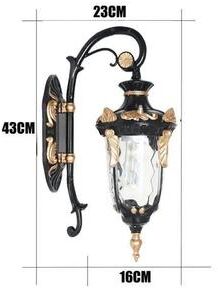 Inspire Curations Vintage European Outdoor Wall Lamp Waterproof Retro Garden Porch Light black And Gold