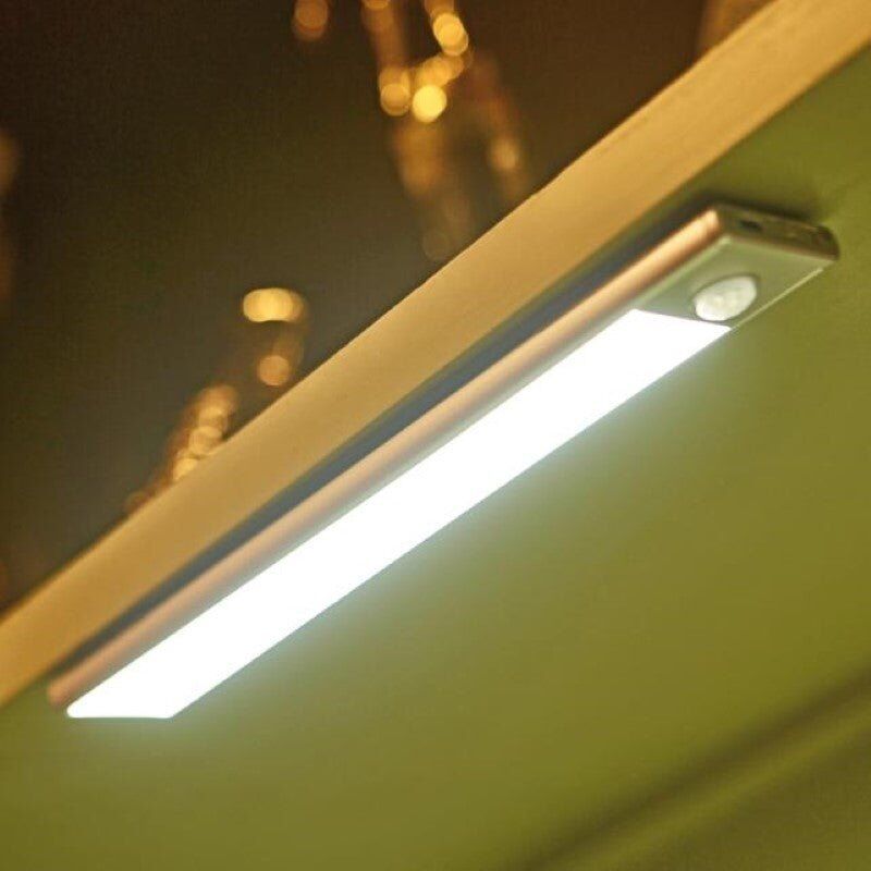 Silamp Réglette LED Rechargeable USB 24cm IP40 avec Détecteur de mouvement - Blanc Neutre 4000K - 5500K