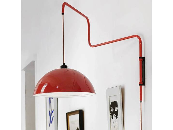 Bras long rouge bras oscillant lustre moderne industriel réglable LED E27 applique murale montée salon salle à manger chambre cuisine Bar