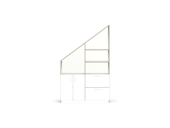 Weißer Dachschrägenschrank Premium Dekore Weiß Multiplex Kante