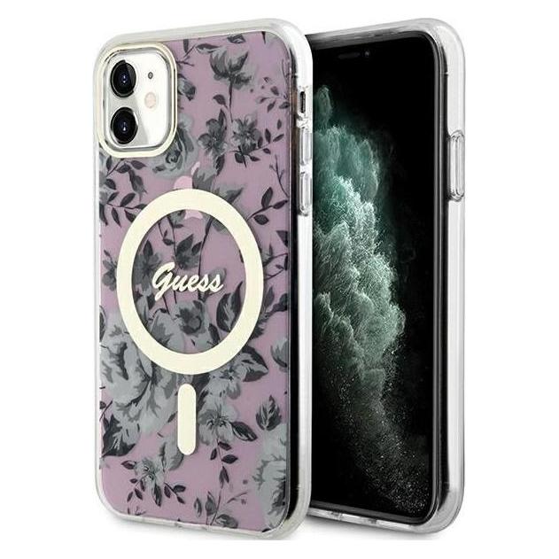 Guess GUHMN61HCFWSP iPhone 11 / Xr 6.1" różowy/pink hardcase Flower MagSafe (Apple iPhone 11, Apple iPhone XR) (GUE002930-0)