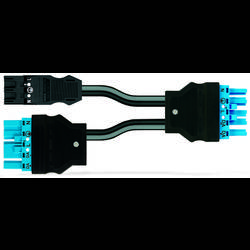 WAGO 771-5001/180-000 Netz-Verteiler Netz-Stecker - Netz-Buchse Gesamtpolzahl: 3, 5 Schwarz, Blau 0.50 m 1 St.