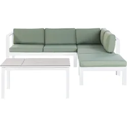 LOUNGE-SET 5-sitzer Aluminium Grün Messina