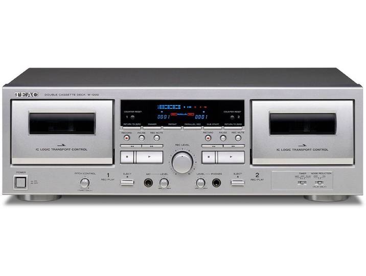 TEAC W-1200 - Dubbele cassettespeler - USB-uitgang en microfoonmixer - Zilver
