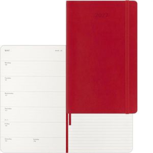 Moleskine Buchkalender 927955, Large, rot ,englisch, Jahr 2027, A5, Notizkalender, 1 Woche = 2 Seiten