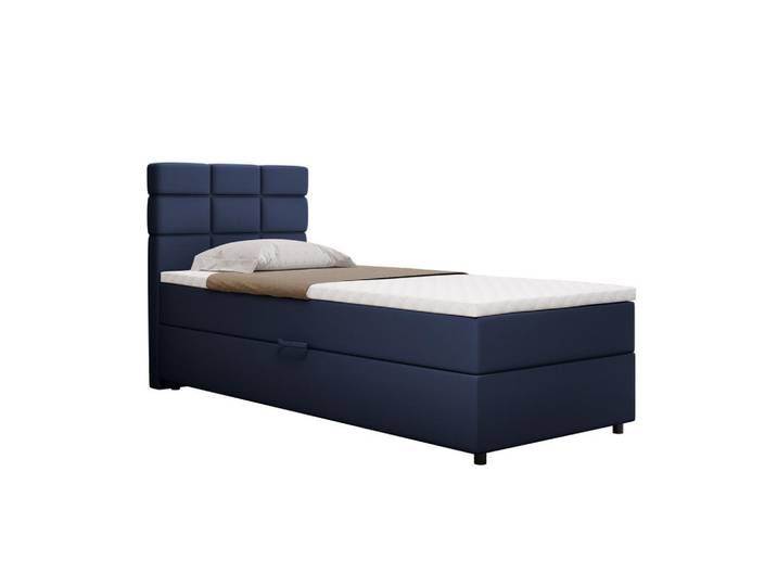 Homesy Boxbett Reve 90 x 200 cm mit Bettkasten und Lattenrost ohne matratze - dunkelblau, Dunkelblau, Holz, Mode, 90x200 cm, Schlafzimmer, Betten, Boxspringbetten
