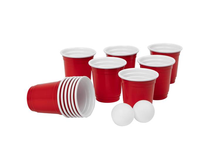 Mini Bier Pong Spiel, 12 tlg., 10 Shot Gläser, 2 Bälle